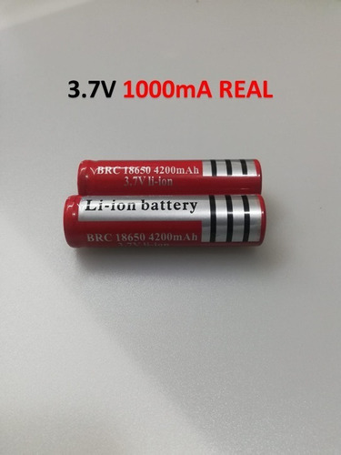 Bateria Litio 18650 Amperaje Real 1000 Mah