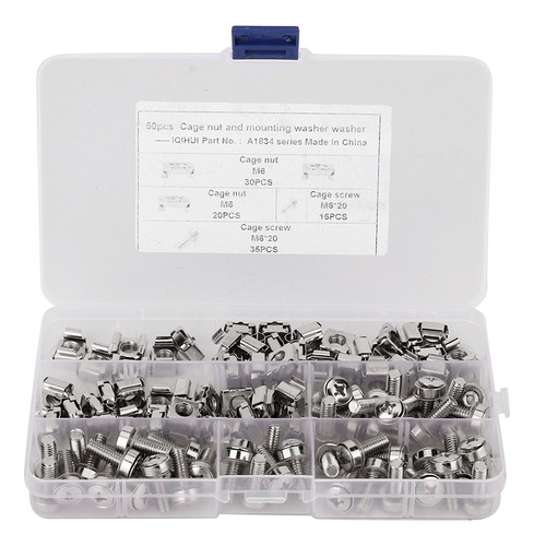Juego De 50 Tornillos Cage Nut M6 X 20 Para Gabinetes De Red