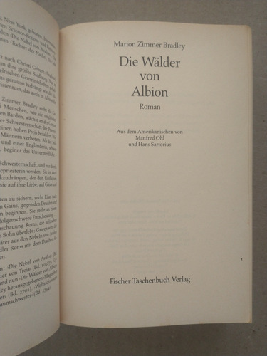 Die Wälder Von Albion - Marion Zimmer Bradley (Usado)