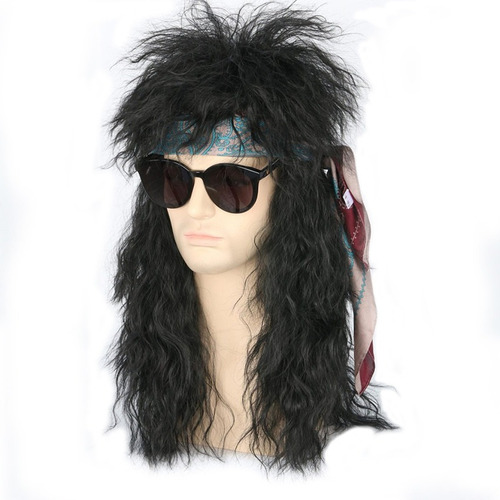 . Peruca De Cabelo Longo Encaracolado Masculino Ouro 70s