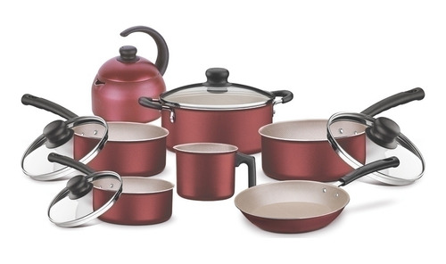 Juego Batería De Cocina Rojo 7 Piezas - Tramontina Tr6370