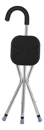 Taburete Asiento Silla Plegable Silla De Bastón Negro