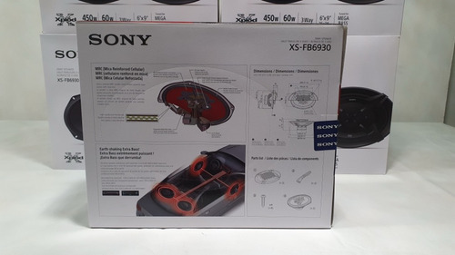 1 Par Bocinas Sony 6x9 Xs-fb6930 3 Vías 450 W 60 Rms Negro (Usado)