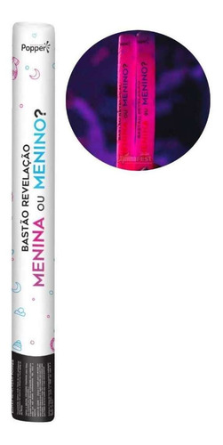Bastão Chá Revelação Neon Kit C/2 Rosa Chá Revelação Menina