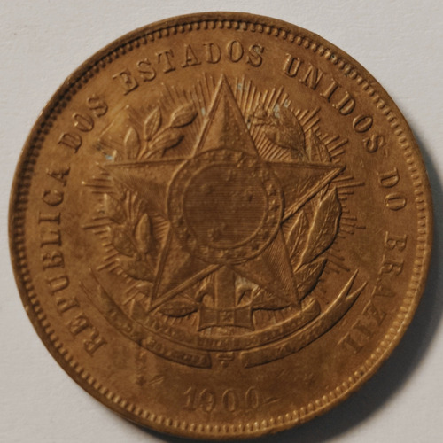 Moeda 20 Réis 1900 Bronze Soberba Brasil Primeira República