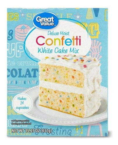 Harina Para Pastel Great Value Pastel Confetti Deluxe 432g