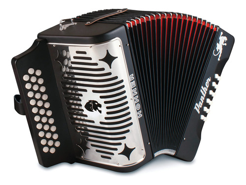 Hohner Panther F/b/e - Acordeón Diatónico De 3 Filas, Color Negro