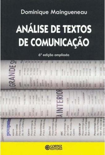 Análise de textos de comunicação, de Rocha, Décio. Cortez Editora e Livraria LTDA, capa mole em português, 2018