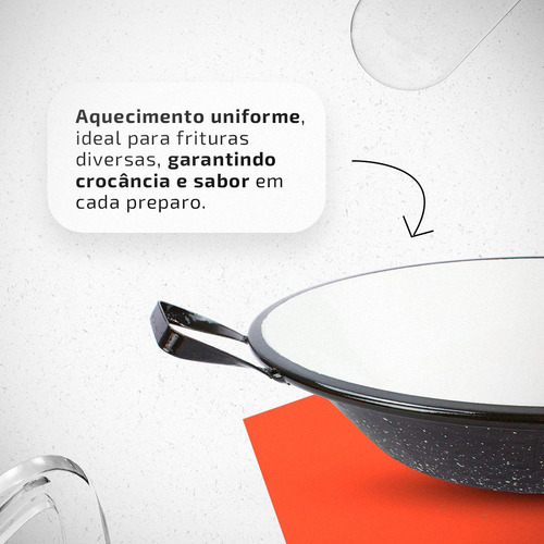 Tacho Esmaltado Fritura Em Geral Pastel Salgados N°12 2,5l Branco
