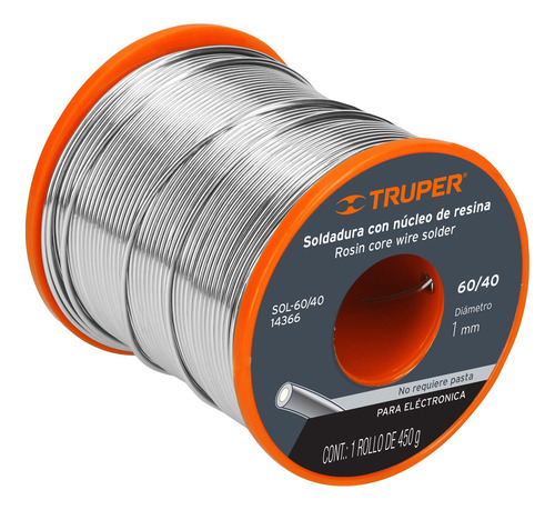 Soldadura Sol60/40 Electronica 1mm R/450 Grs.truper