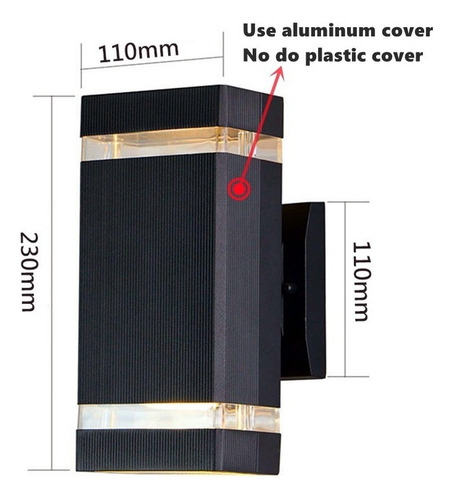 Lámpara De Pared Negra Exterior (incluye 4 Bombillas Gu10)