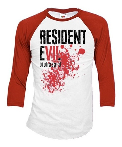 Playera Resident Evil Manga 3/4 Para Hombre Y Mujer