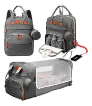 Comprar Mochila Maternal C\u002F Cuna Cambiador Múltiples Compartimientos Color Gris