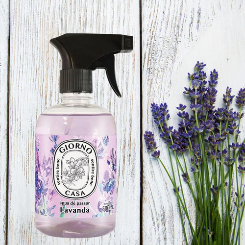 Imagem 1 de 8 de Agua De Passar Aromatizador Aroma Lavanda 500ml Giorno Casa