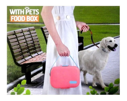 Lonchera Plato Bebedero Portátil Para Mascotas Food Box