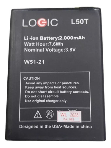 Bateria Pila Logic L50t 30dia Garantia