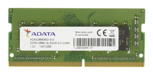 Imagem 1 de 2 de Memória RAM Premier color verde  8GB 1 Adata AD4S266638G19-S