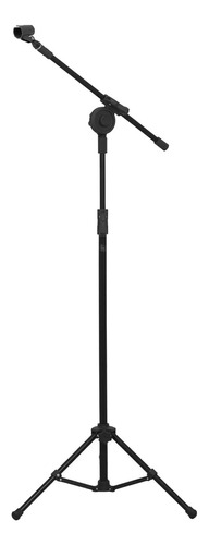 Pedestal Para Microfone C/ Cachimbo - Retrátil Preto Visão