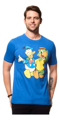 Camiseta Casual Masc Donald e Zé Carioca em Algodão Disney Azul-marinho Donald e Zé Carioca M Estampa Localizada — R$ 49,99 em Mercado Livre, 58% OFF