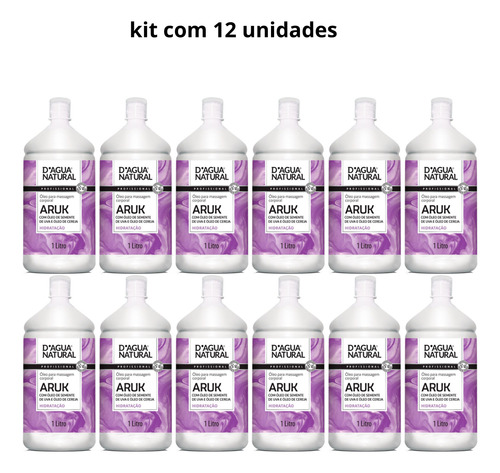 Kit 12x Óleo De Massagem Aruk Semente De Uva E Cereja | 1l