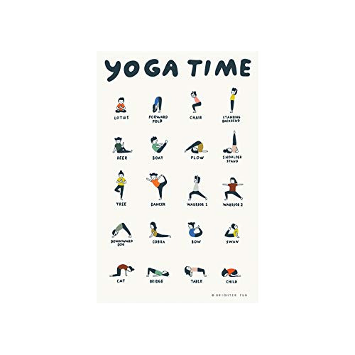 Yoga Time Yoga Position Poster Wall Art Studio Decorati...