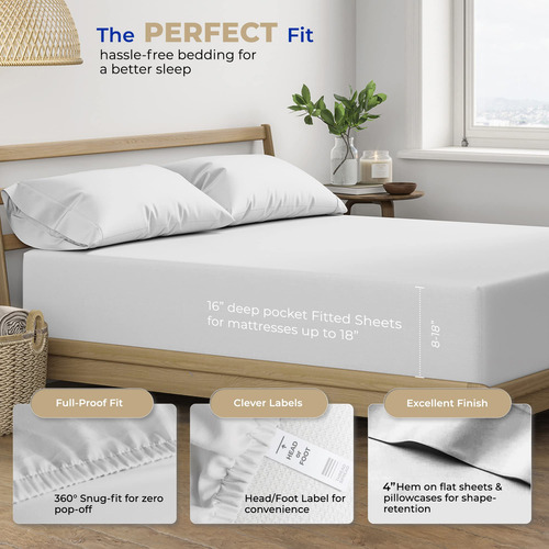 Sabanas Para Cama Queen Con Funda De Almohada Plateado 4 Pz