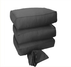 Kit Divan Gabardina Negra Funda+almohadones Rígidos