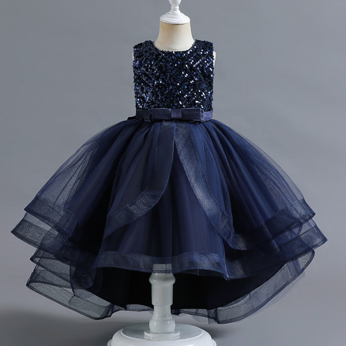 Vestido De Princesa De Malla De Lentejuelas Para Niñas