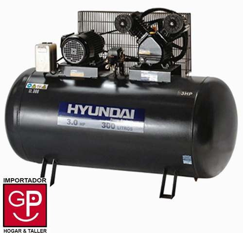 Compresor Hyundai 300 Lts 3.0 Hp Trifásico Hyc 300 G P