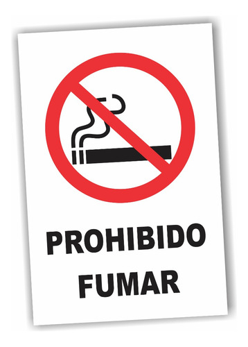 Cartel En Pvc 3mm Prohibido  Fumar   20x30cm 