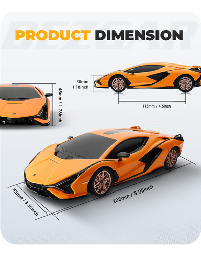Bezgar Rc Car - 1:14 Lambo Sian Fkp 37 Coche De Juguete De Carreras Deportivo Eléctrico Con Puertas Que Se Abren, Serie De Coches Rc Autorizados De 2,4 Ghz, Regalo Navideño Creativo Para Niños Y Niñas