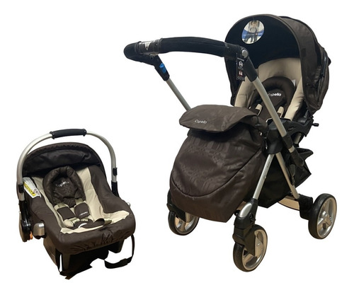 Coche Capella Marron Q-bix Con Portabebe