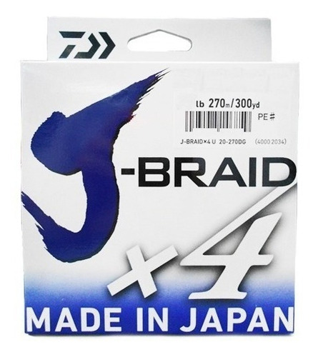 Linea Daiwa Trenzada J-braid 20lbs 300yd Amarill Jb4u20-270 Color Amarillo