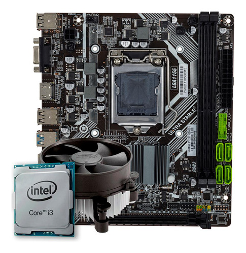 Kit Upgrade, Processador Intel Core I3 + Placa Mãe Cor Preto