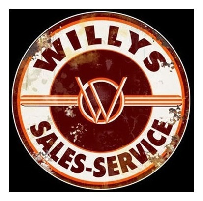 Carteles Antiguos Chapa 50cm Jeep Willys Sale Service Au-172