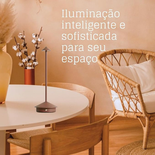 Luminaria Abajur De Mesa Led 3 Tons Controle Intensidade Usb
