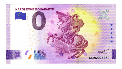 Billete 0 Euros Souvenir, Napoleón Bonaparte, Francia, 2023 