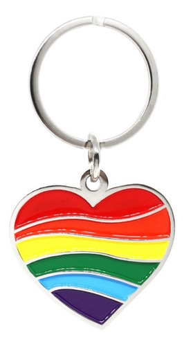 Llavero Metálico Zab, Diseño De Corazón Orgullo Lgbtiq+