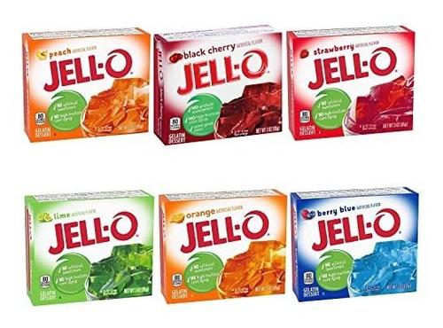 Gelatina - Jell-o Gelatin Mix Paquete Variado, Mora, Azul Ba