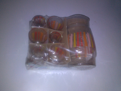Juego De Vasos Y Jarra De Vidrio 1.6 Litro 6 Vasos