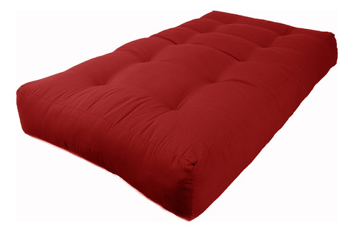 Colchón Futón Sarga 23 Cm Individual Rojo Rubí
