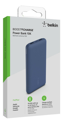 Bateria Portátil 10k Usb C & A - Azul