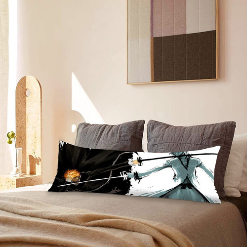 Cojin Almohada Bleach Pelea Espadas Jing Y Jang 35x100cm Diseño De La Tela Lisa