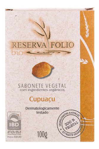 Sabonete Vegetal Orgânico Cupuaçu 100g - Reserva Folio