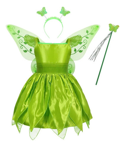 Maravilloso Vestido De Princesa Con Hojas Verdes