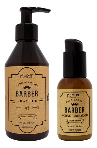 Primont Barber Shampoo Pelo + Acondicionador Barba 6c
