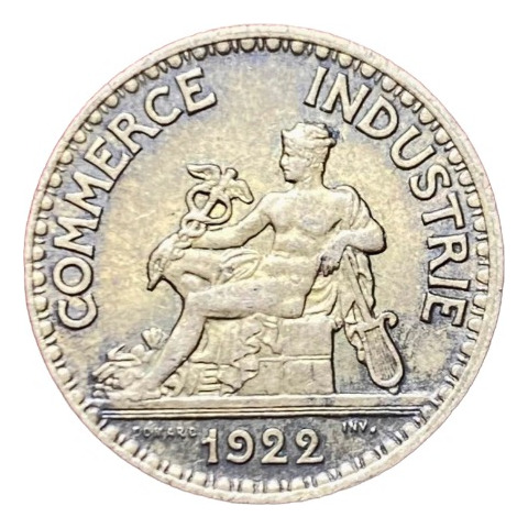 Moneda 50 Céntimos Francia Cámara De Comercio 1922 Km 884