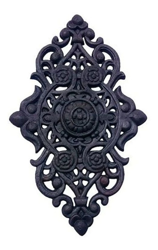 Imagem 1 de 1 de Florão Grande Ornamento Em Ferro Fundido Decoração 57x38cm