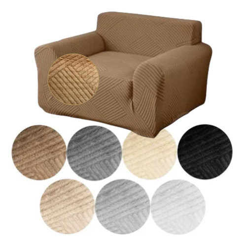 Combo X3 Unidades Fundas Para Sillón De 3 Y 1 Cuerpo Sofá Marrón Oscuro