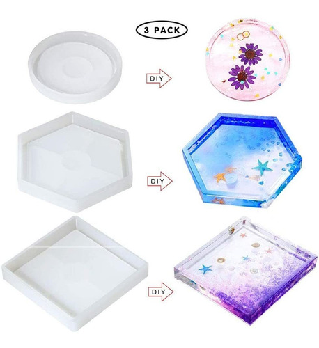 Imagen 1 de 6 de Moldes De Silicona Para Posavasos, 3 Unidades
